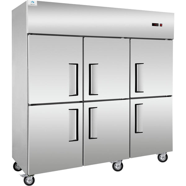 Chef AAA - SCD-660R 72" Commercial Reach-In Refrigerator with 6 Solid