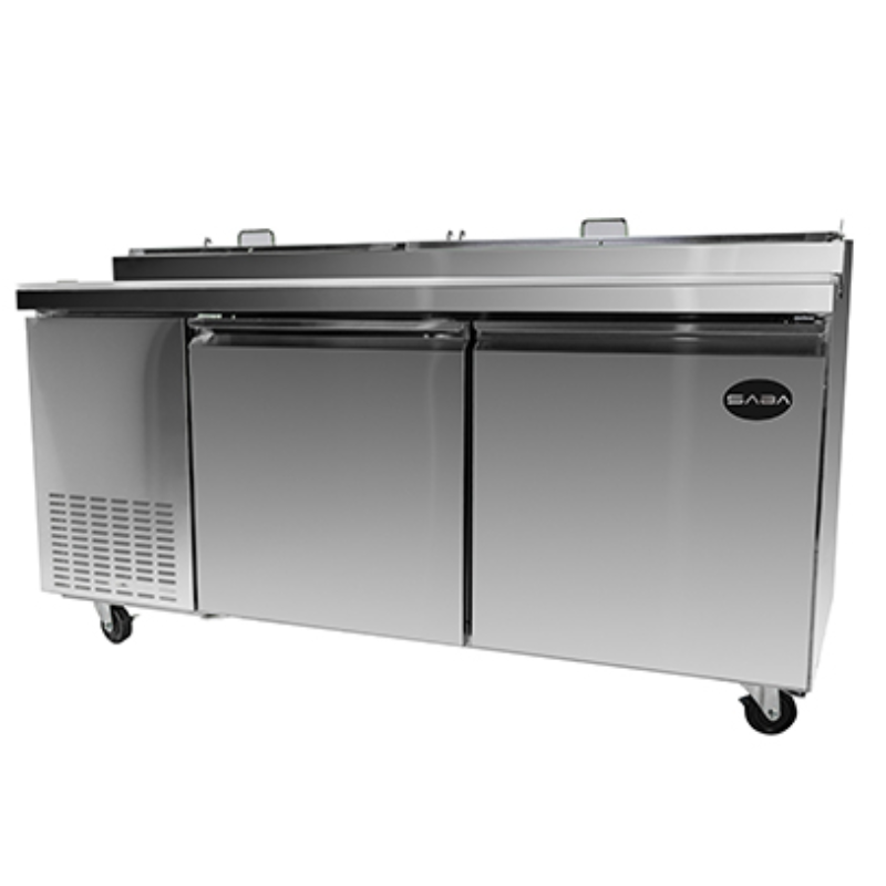 Saba - SPP-70-9 Commercial 70" 9 Pan Pizza Prep Table Refrigerator Cooler