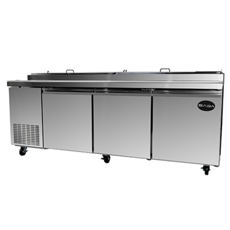 Saba - SPP-91-12 Commercial 91" 12 Pan Pizza Prep Table Refrigerator