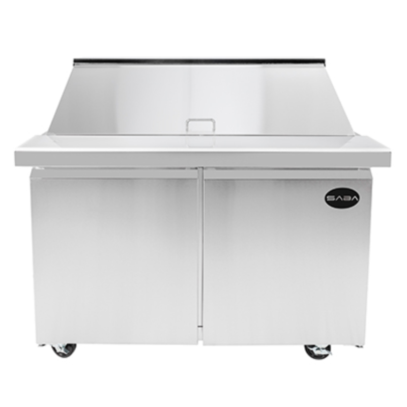 Saba - SPS-48-18M Commercial 48" 18 Pan Salad Sandwich Food Prep Table Refrigerator