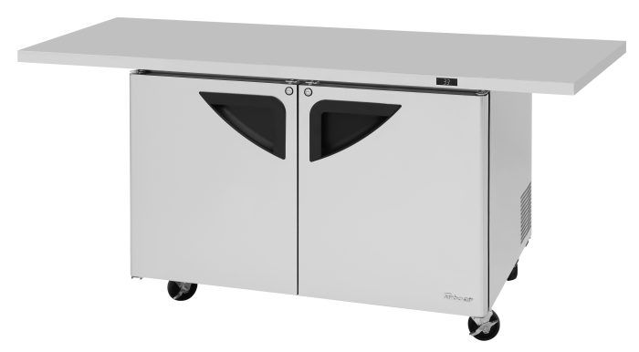 Turbo Air - TUR-48SD-E-N, 2 Solid Doors Undercounter Refrigerator, Extended Countertop