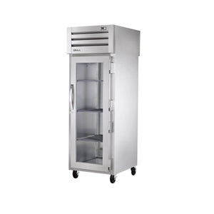 True STG1RPT-1HG/1HS-1G-HC, Commercial 27 1/4" Pass Thru Refrigerator, (1) Glass Door, (1) Solid Door