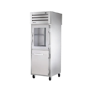 True STG1RPT-1HG/1HS-1S-HC, Commercial 27 1/4" Pass Thru Refrigerator, (1) Glass Door, (1) Solid Door