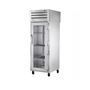 True - STR1HPT-1G-1S, Commercial Full Height Insulated Mobile Heated Cabinet 3) Pan Capacity