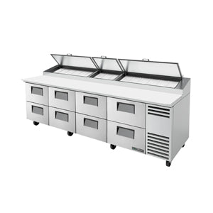 True TPP-AT-119D-8-HC, Commercial 119" Pizza Prep Table w/ Refrigerated Base, 115v