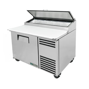 True TPP-AT-44-HC~SPEC3, Commercial 44.75'' 1 Door Counter Height Refrigerated Pizza Prep Table