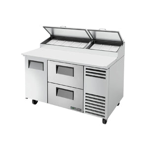 True TPP-AT-60D-2-HC, Commercial 60" Pizza Prep Table w/ Refrigerated Base, 115v
