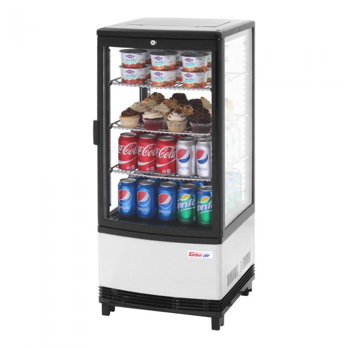 Turbo Air - CRT-77-1R-N, Commercial Display Case Diamond glass merchandiser, Countertop, 3.0 cu. ft Refrigerator