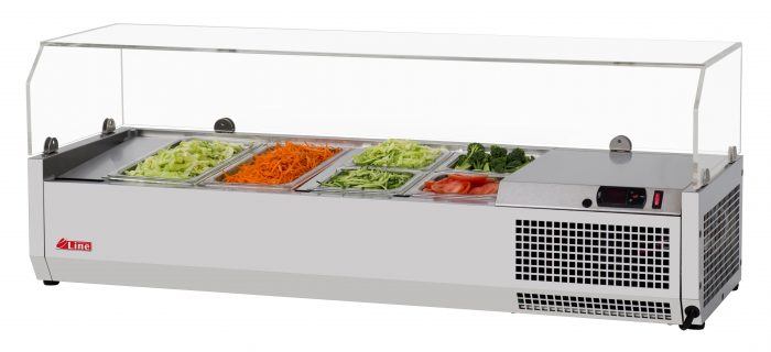 Turbo Air - CTST-1200G-13-N, Commercial E-Line Countertop Salad Table, with clear hood, 47-1/4″L