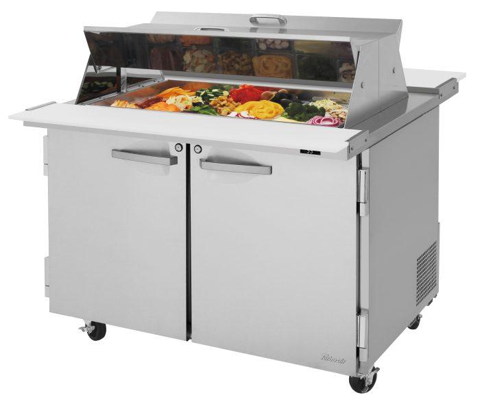 Turbo Air - PST-48-18-N-DS, Commercial PRO Series Mega Top Sandwich/Salad Prep Table-Dual Sided, two-section