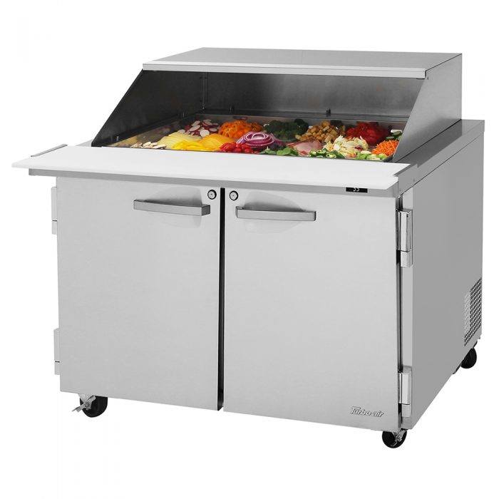 Turbo Air - PST-48-18-N-SL, Commercial PRO Series Mega Top Sandwich/Salad Prep Table-Slide Lid, two-section