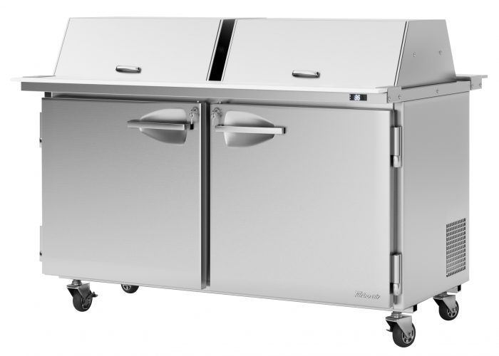 Turbo Air - PST-60-24-N-DS, Commercial PRO Series Mega Top Sandwich/Salad Prep Table-Dual Sided, two-section