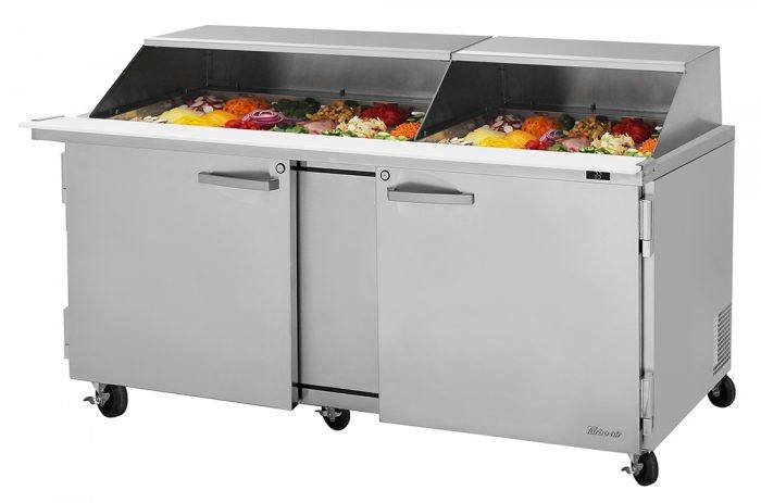 Turbo Air - PST-72-30-N-SL, Commercial PRO Series Mega Top Sandwich/Salad Prep Table-Slide Lid, two-section