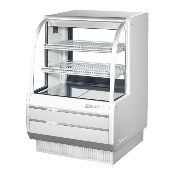 Turbo Air - TCGB-36DR-W(B), Commercial Curved glass bakery Display Case dry, Safety shielded LED lighting