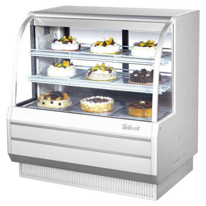 Turbo Air - TCGB-48-W(B)-N, Commercial Curved Glass Bakery Display Case Refrigerated