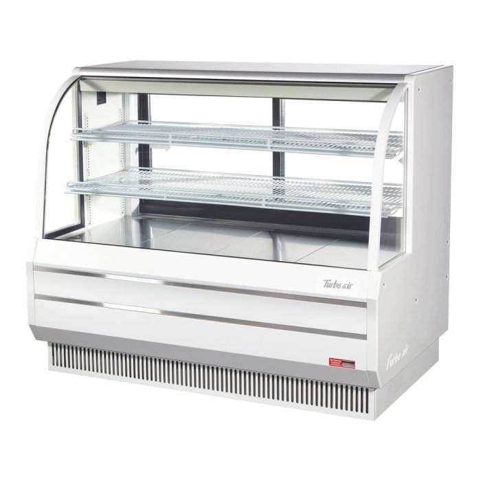 Turbo Air - TCGB-60DR-W(B), Commercial Curved Glass Bakery Display Case Dry Safety Shielded LED Lighting
