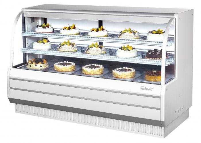 Turbo Air - TCGB-72-W(B)-N, Commercial 73" Curved Glass Bakery Display Case Refrigerated 23.2 cu.ft.