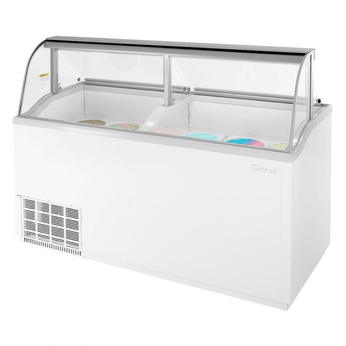 Turbo Air - TIDC-70G(W)-N, Commercial Ice Cream Dipping Cabinet, 68″W, (12) 3 gallon can capacity