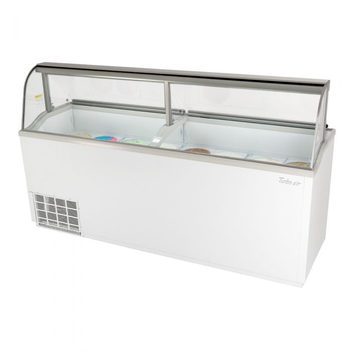 Turbo Air - TIDC-91G(W)-N, Commercial Ice Cream Dipping Cabinet, 89″W, (16) 3 gallon can capacity