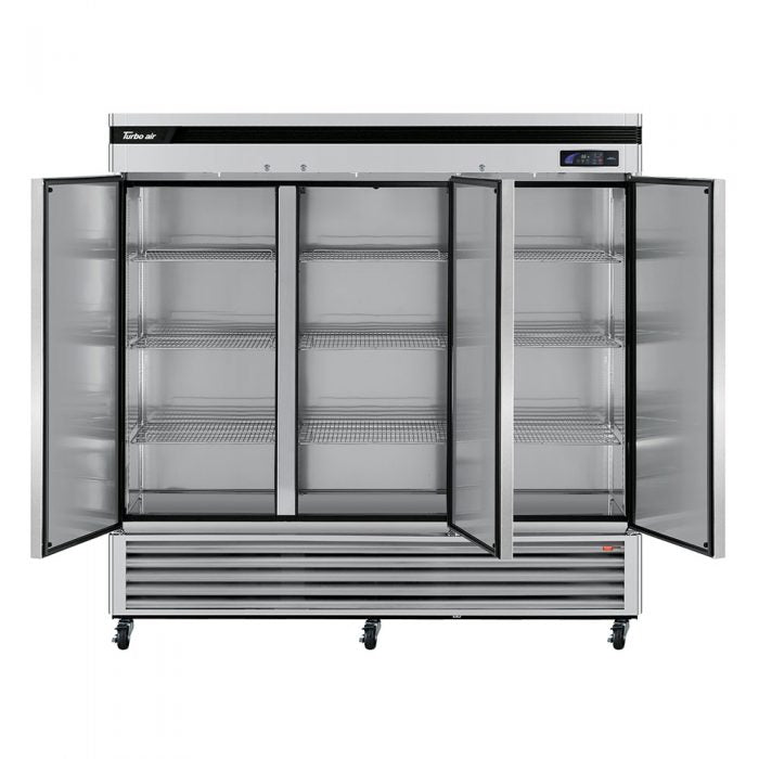 Turbo Air - TSR-72SD-N, Commercial 81" Super Deluxe Reach-in refrigerator, Three-section