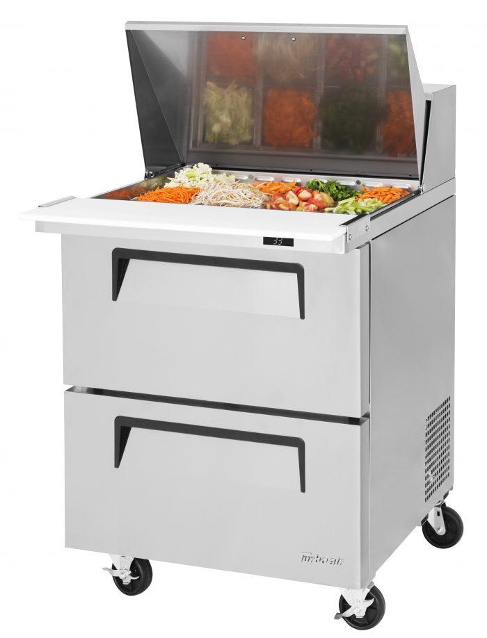 Turbo Air - TST-28SD-12-D2-N, Commercial Super Deluxe Series Mega Top Sandwich/Salad Prep Table, one-section