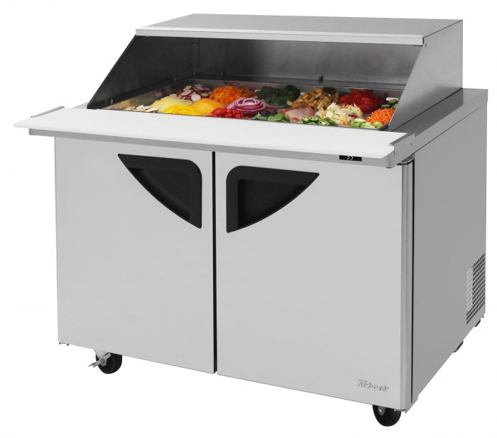 Turbo Air - TST-48SD-18-N-SL, Commercial Super Deluxe mega top unit – slide back lid, Two-section