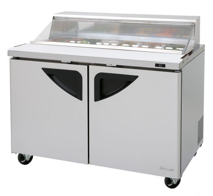 Turbo Air - TST-48SD-N-CL, Commercial Super Deluxe Sandwich/Salad Unit with Clear Lid, two-section