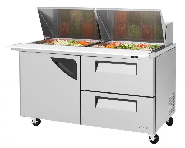 Turbo Air - TST-60SD-24-D2-N, Commercial Super Deluxe Series Mega Top Sandwich/Salad Prep Table, two-section