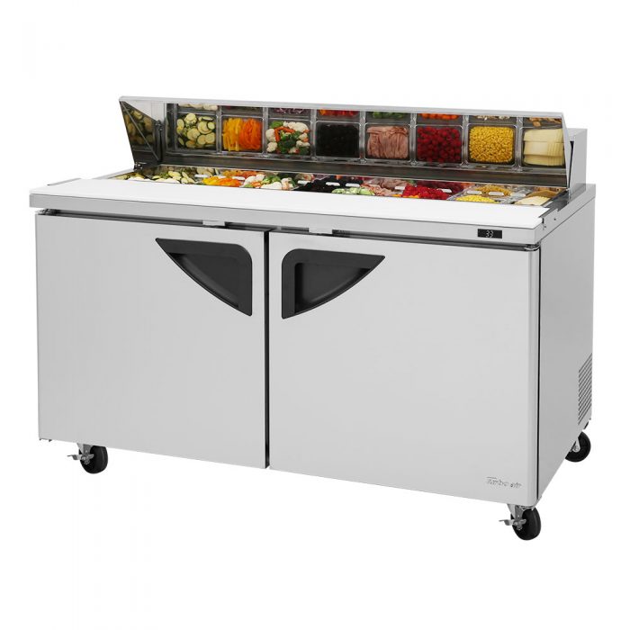 Turbo Air - TST-60SD-N, Commercial Super Deluxe sandwich/salad Prep Table Unit, Two-section
