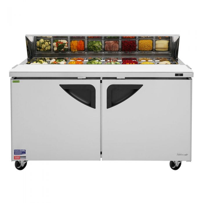 Turbo Air - TST-60SD-N, Commercial Super Deluxe sandwich/salad Prep Table Unit, Two-section