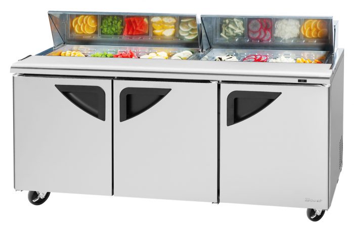 Turbo Air - TST-72SD-N, Commercial Prep Table Super Deluxe sandwich/salad unit, Three-section