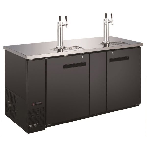 U-Star - USBD-6928/2, Kegerator/Beer Dispenser W/Double Tap Tower 28" Deep 69" Wide