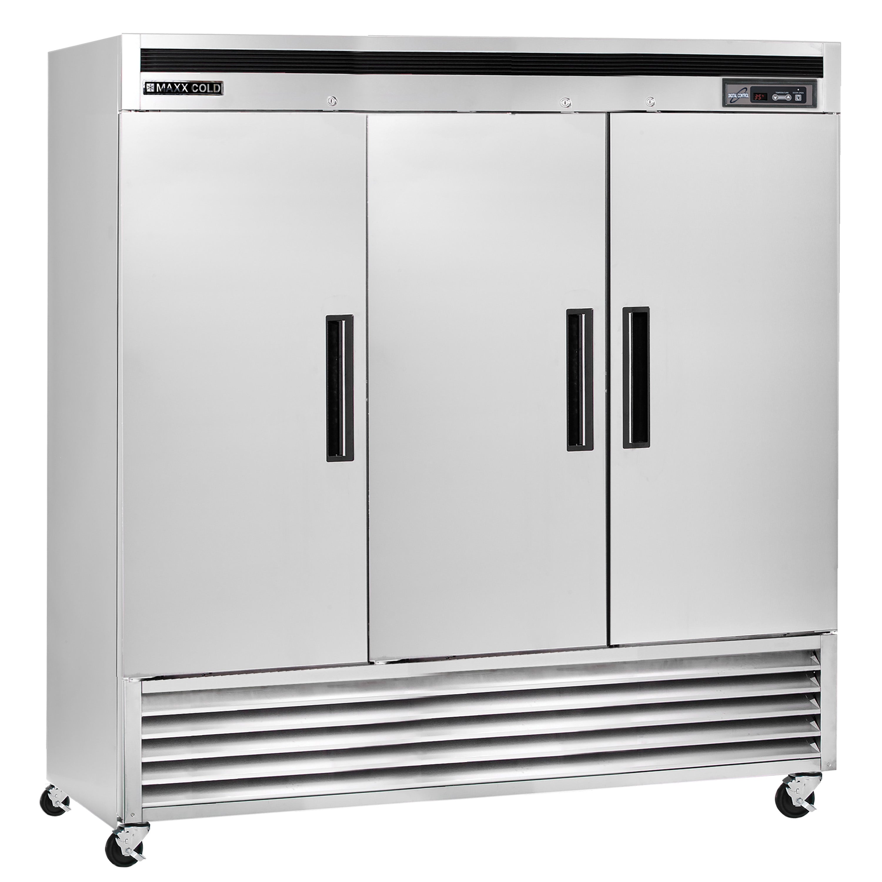 Maxx Cold - MCF-72FDHC, Maxx Cold Triple Door Reach-In Freezer, Bottom Mount, 81"W, 72 cu. ft. Storage Capacity, Energy Star Rated, in Stainless Steel