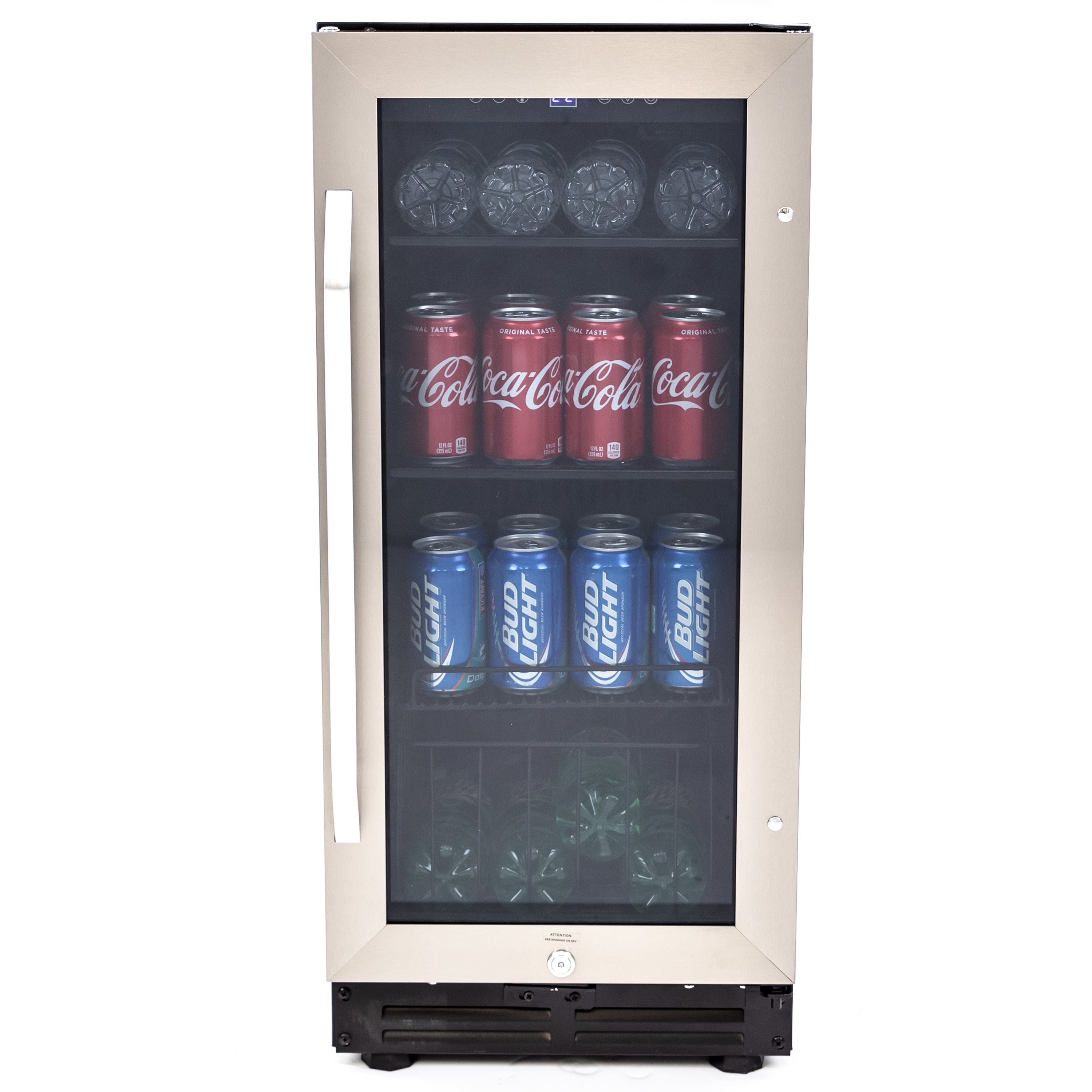 Avanti - BCA3115S3S, Avanti Beverage Center, 72 Can Capacity, in Stainless Steel with Black Cabinet