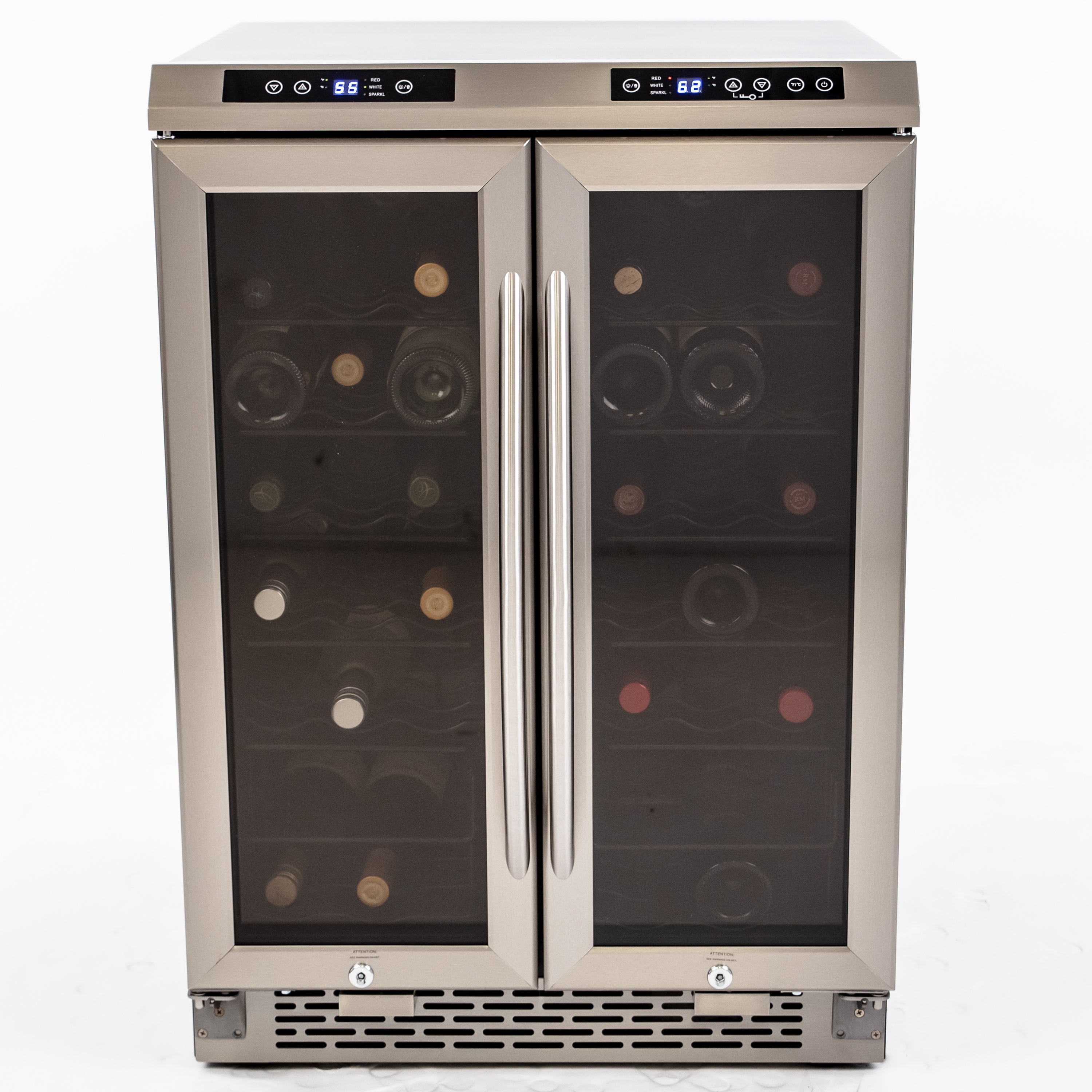 Avanti - WCV38DZ, Avanti Dual-Zone Wine Cooler, 38 Bottle Capacity, in Stainless Steel