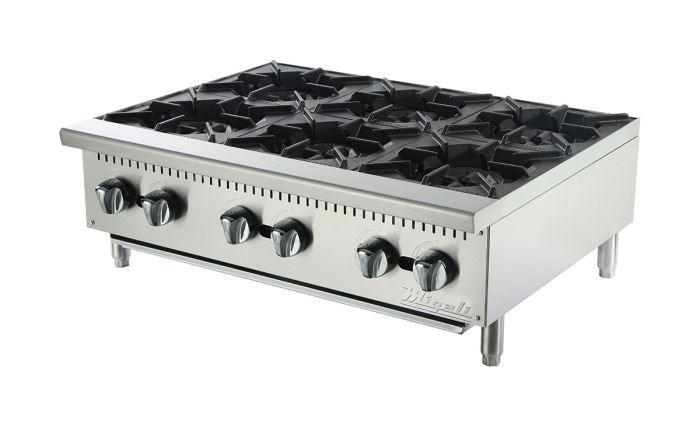 Migali - C-HP-6-36, Commercial 36" Hot Plate 6 Burner BTU140000