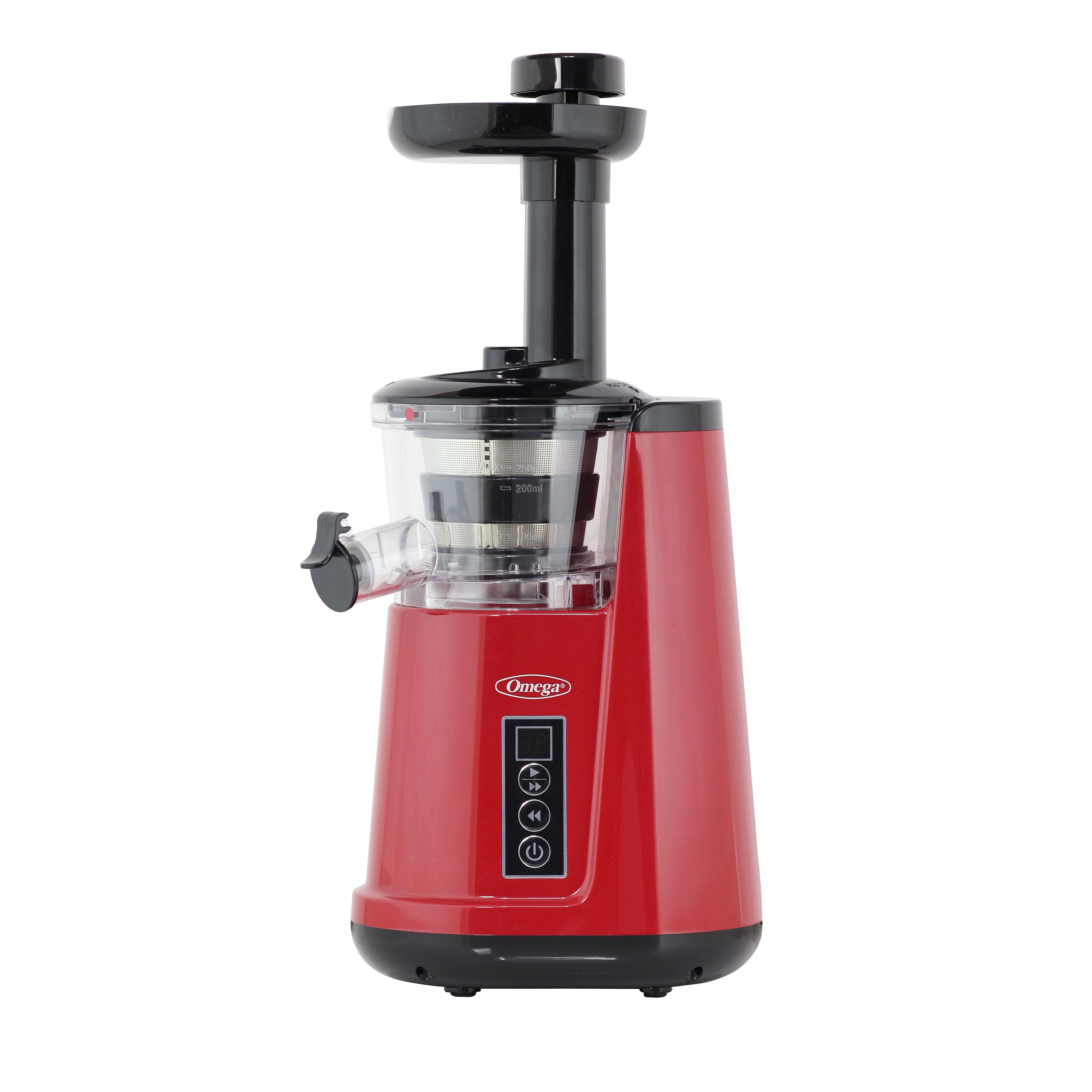 Omega - JC3000RD13, Omega Cold Press 365 Compact Masticating Vertical Juicer, 120W Low-Speed 3-Stage Auger, in Red