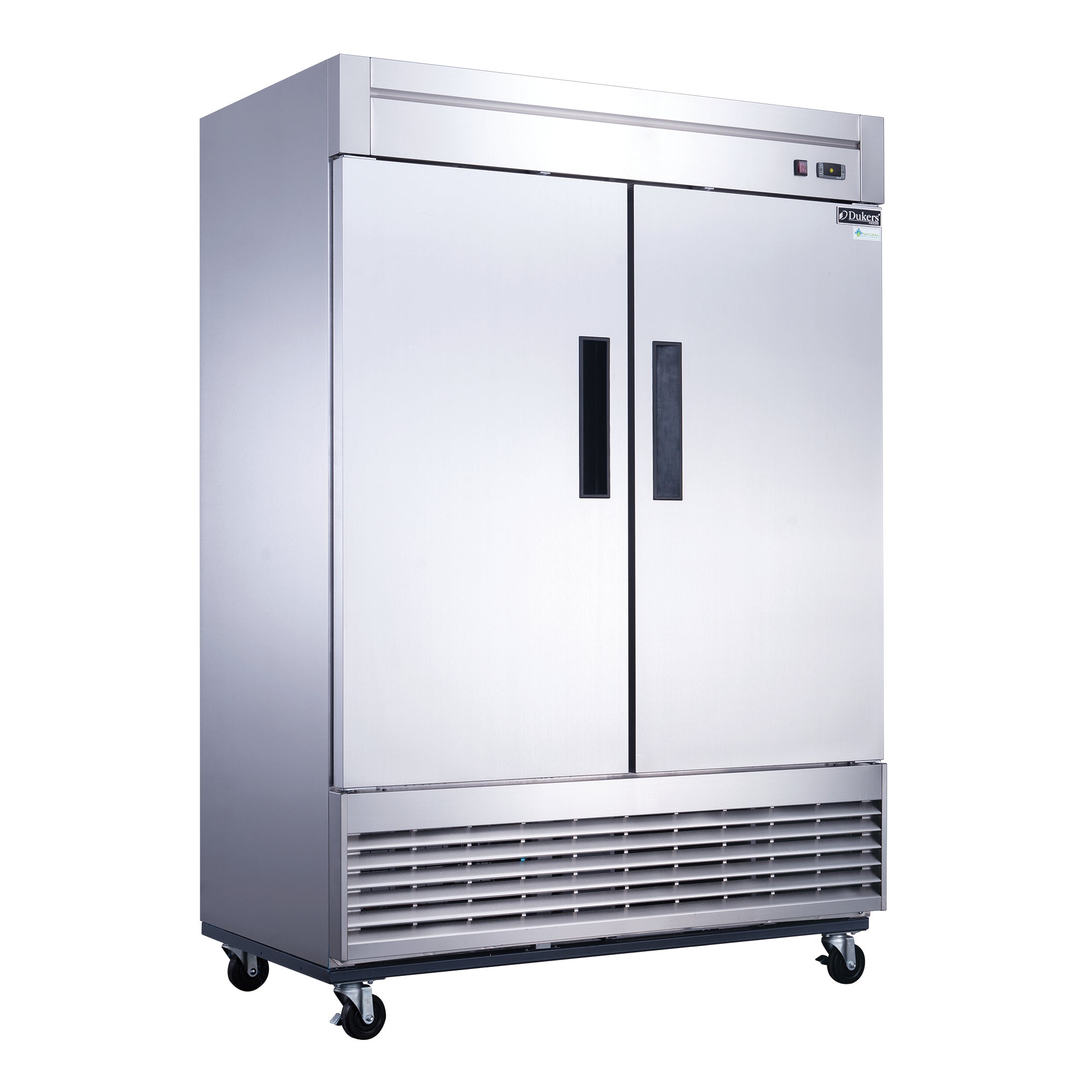 Dukers - D55R, Commercial 55" 2 Solid Door Reach-In Refrigerator Stainless Steel 40.74 cu. ft.
