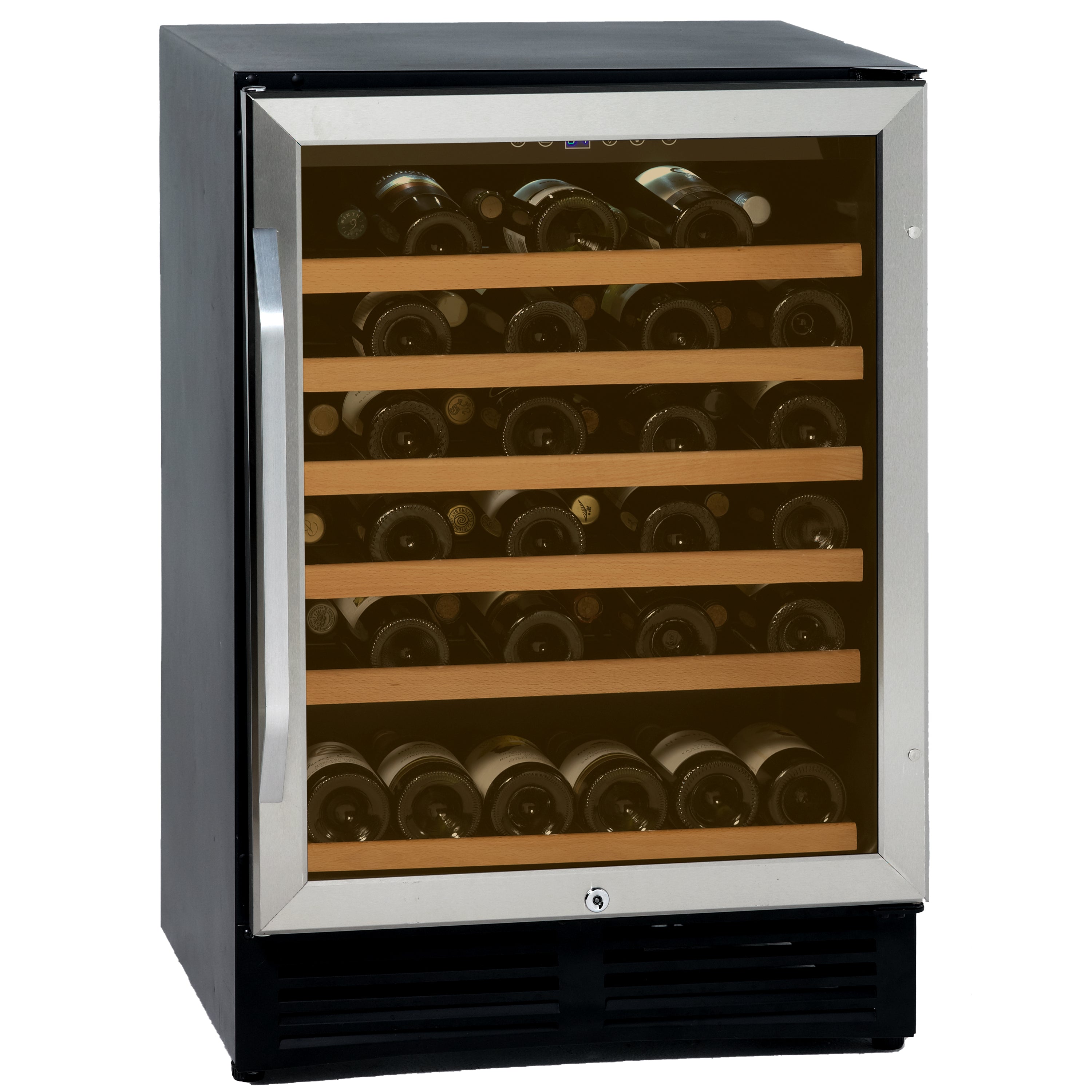 Avanti - WCR506SS, Avanti Wine Cooler, 50 Bottle Capacity, in Stainless Steel with Wood Accent Shelving