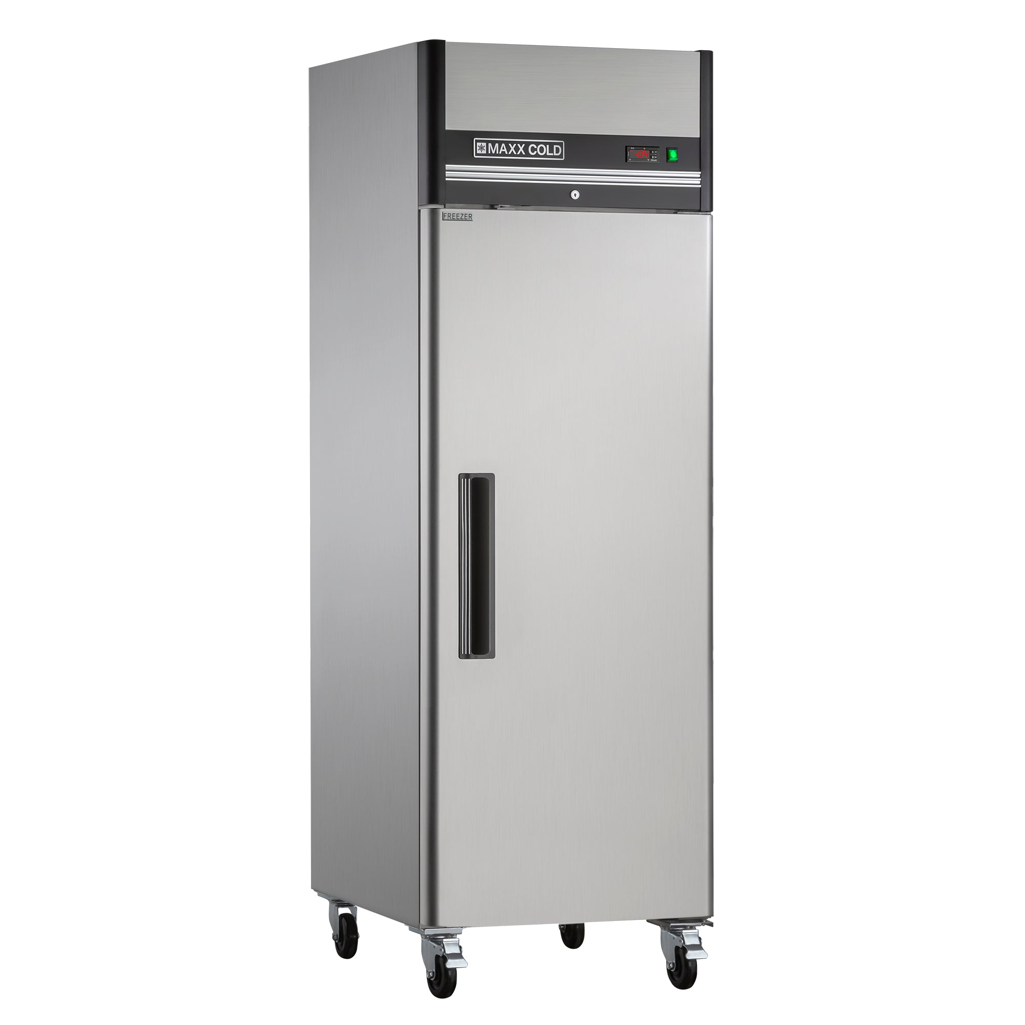 Maxx Cold - MXCF-23FDHC, Maxx Cold Single Door Reach-in Freezer, Top Mount, 26.8"W, 23 cu. ft. Storage Capacity, Energy Star Rated, in Stainless Steel