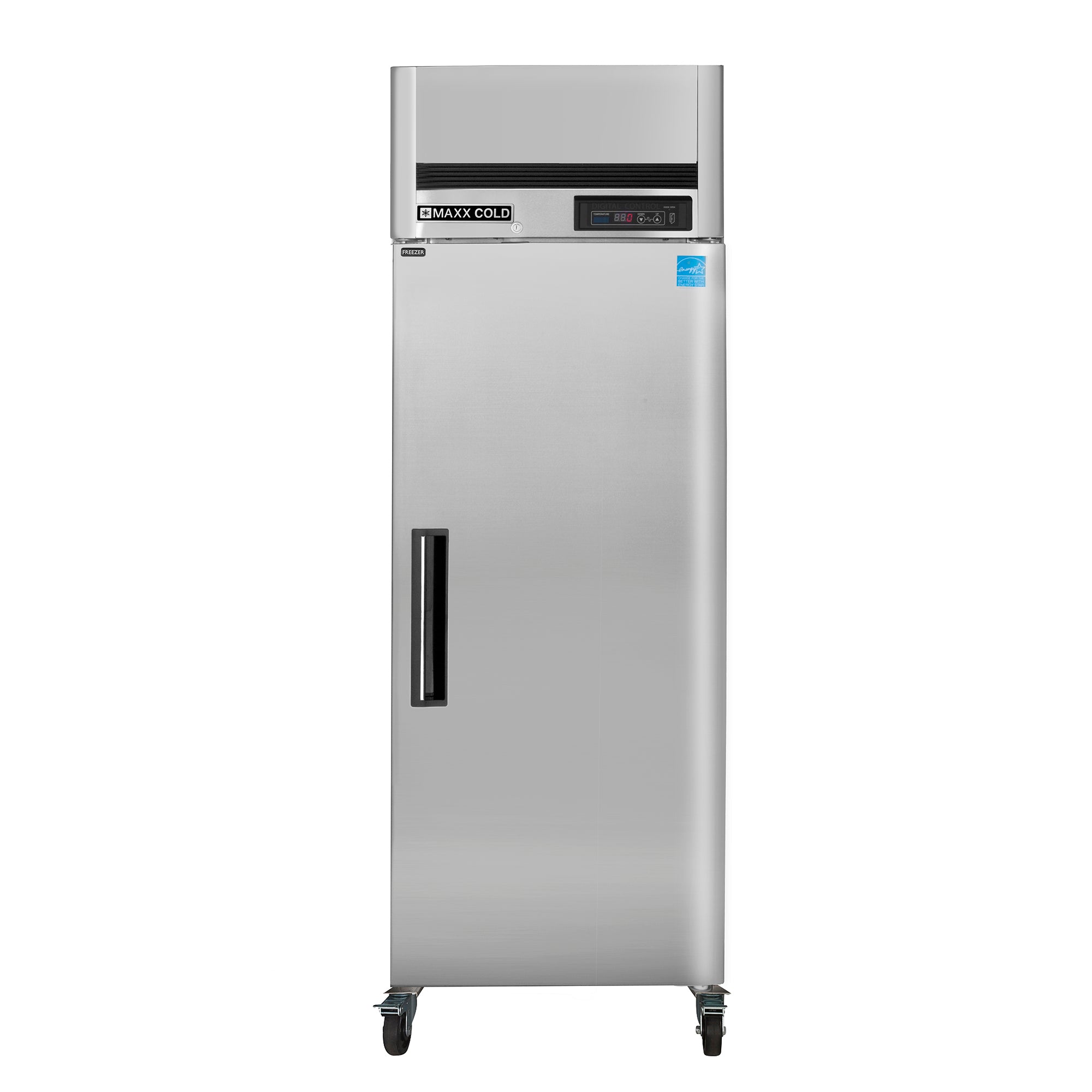 Maxx Cold - MCFT-23FDHC, Maxx Cold Single Door Reach-In Freezer, Top Mount, 27"W, 23 cu. ft. Storage Capacity, Energy Star Rated, in Stainless Steel