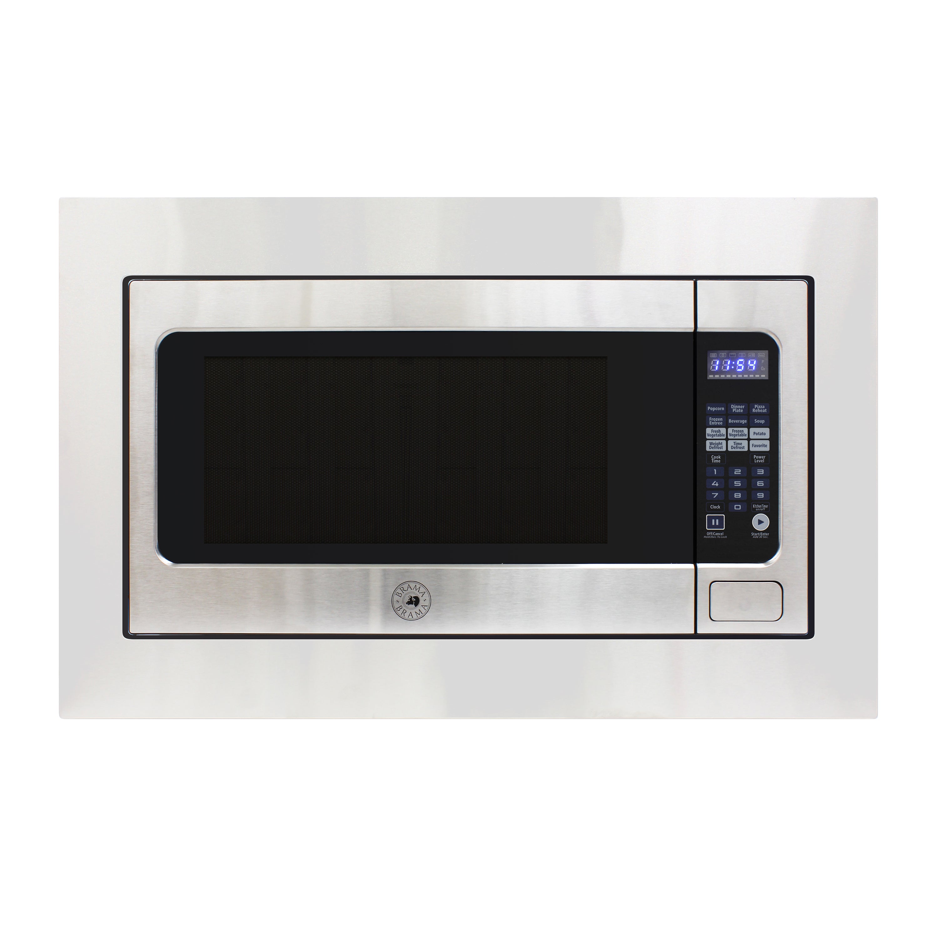 Vinotemp - BR-MW-BI22-S, Brama by Vinotemp 24" Built-In Microwave Oven with Trim Kit, 2.2 cu. ft. Capacity, in Stainless Steel