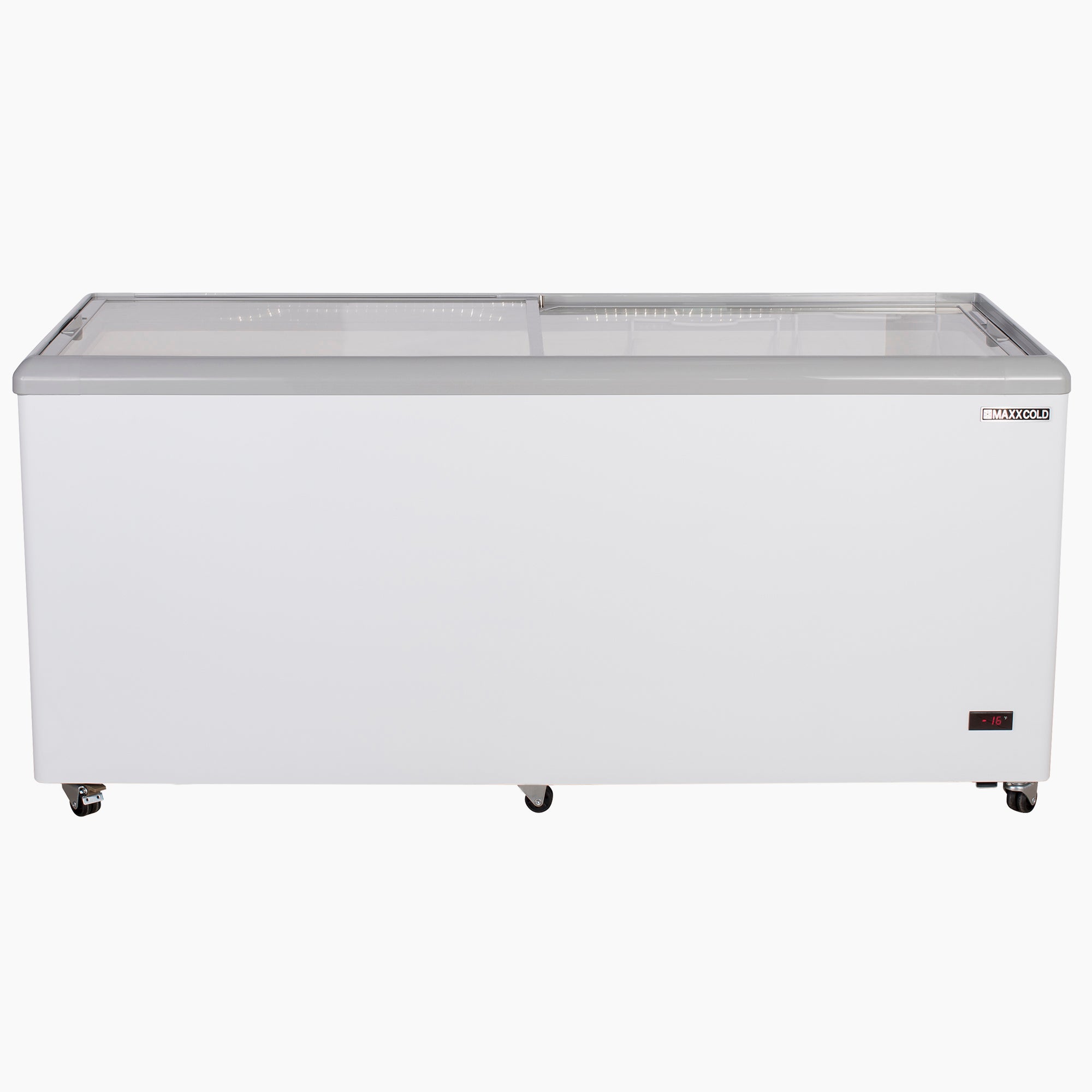 Maxx Cold - MXF71F, Maxx Cold Sliding Glass Top Mobile Ice Cream Display Freezer, 71"W, 16 cu. ft. (453L) Storage Capacity, Equipped with 5 Baskets, in White