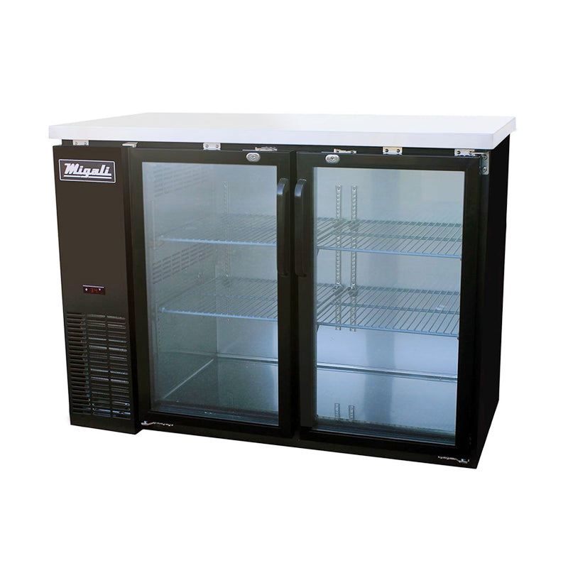 Migali - C-BB48G-HC, Commercial 48" 2 Door Back Bar Refrigerator 11.8cu.ft.