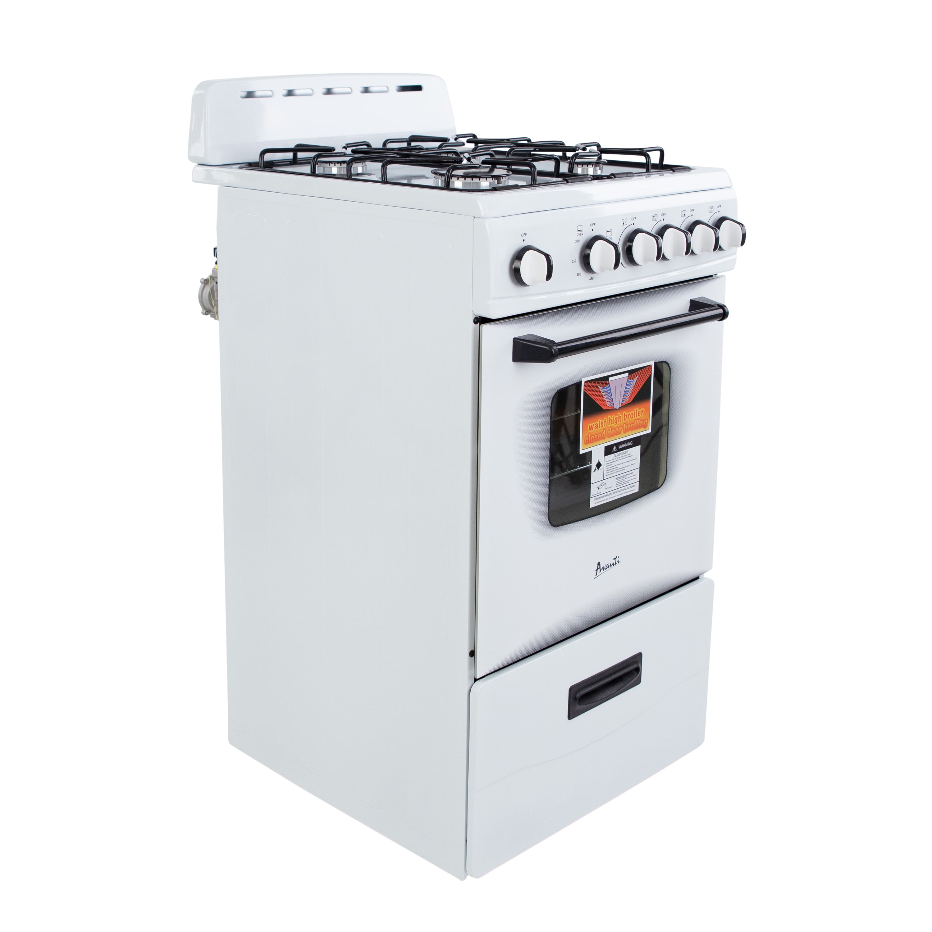Avanti - GR2011CW, Avanti 20" Compact Gas Range Oven, in White