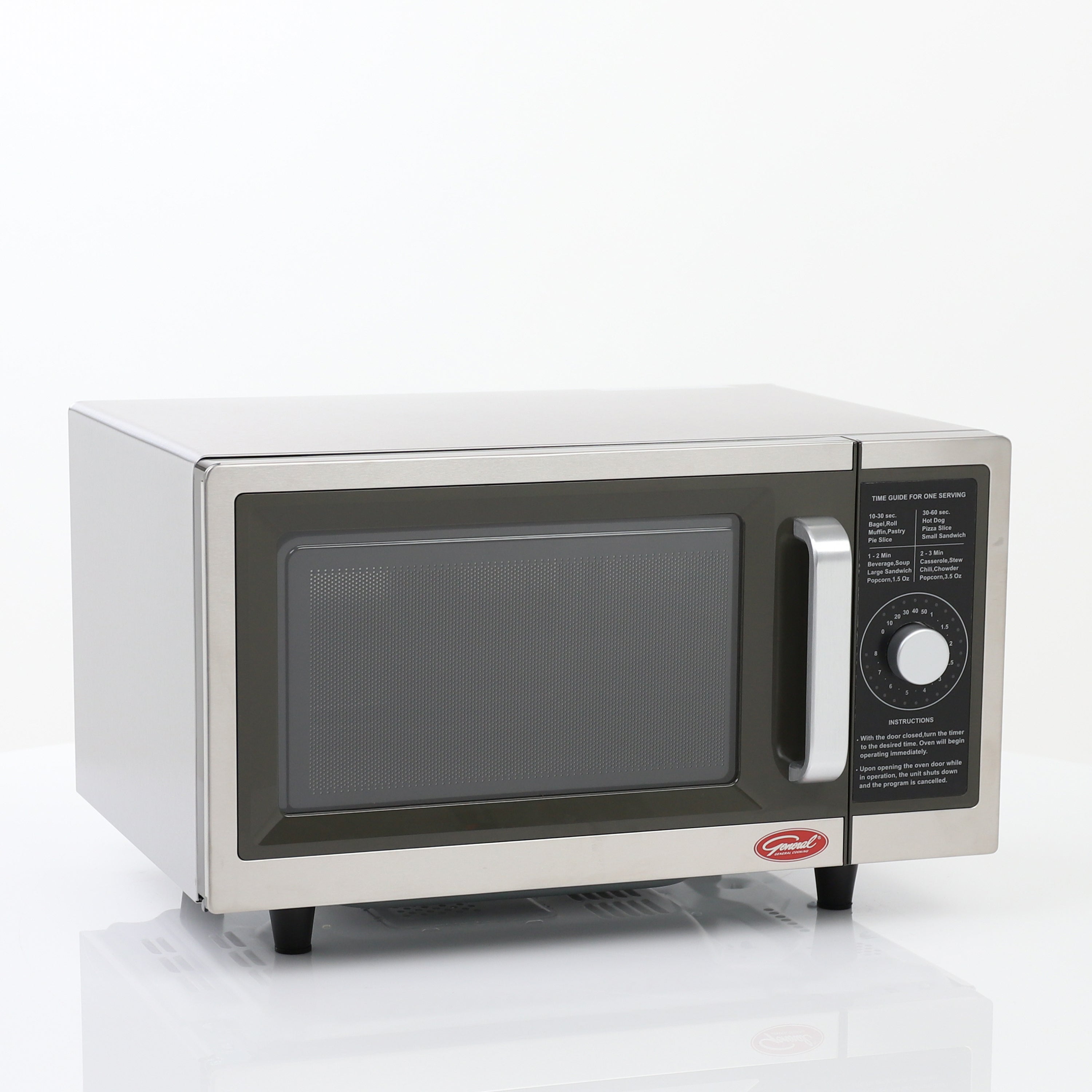 General - GEW1000D, General Foodservice Commercial Microwave with Dial Control, 1000 Watt, in Stainless Steel