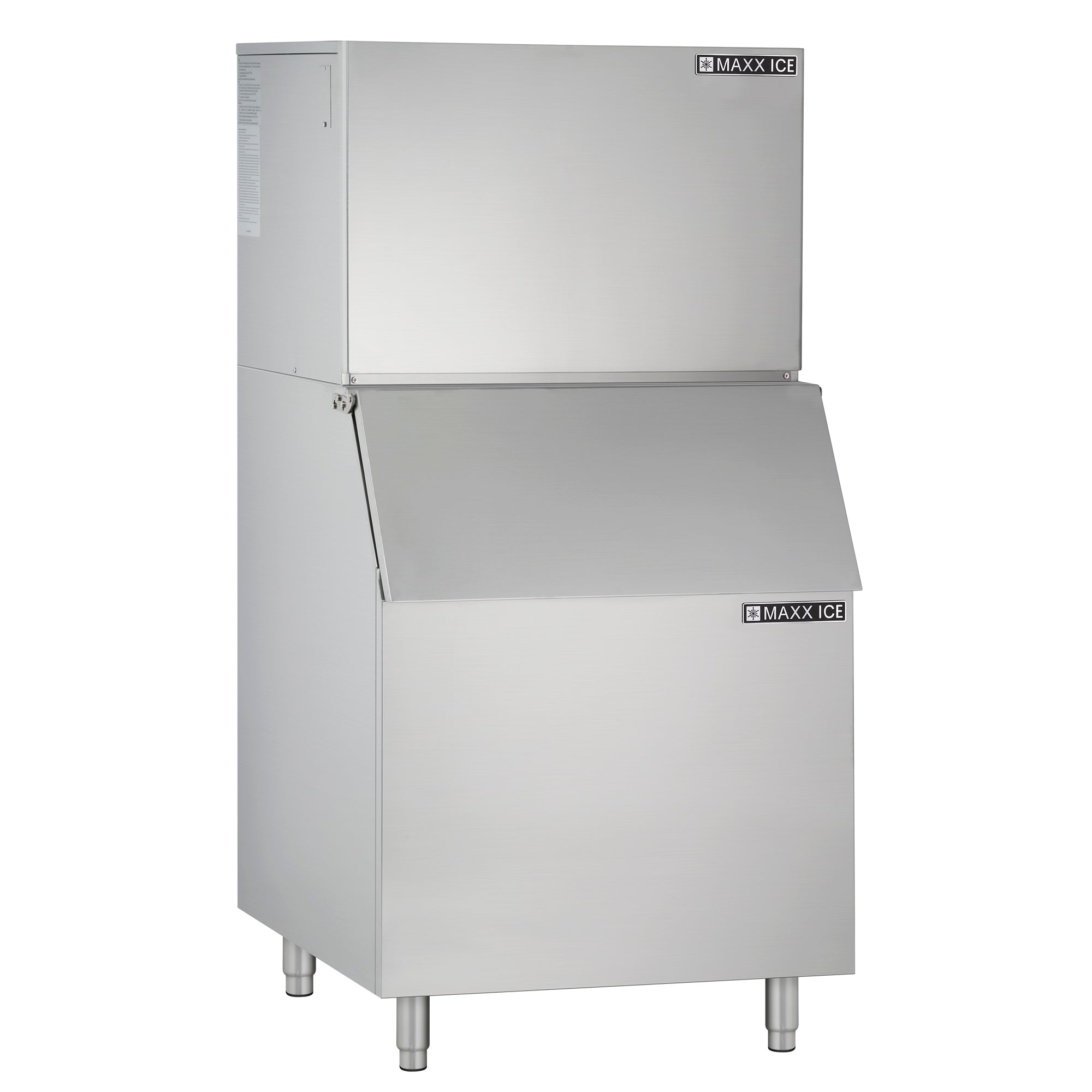 Maxx Ice - MIM452B, Maxx Ice Modular Ice Machine, 30"W, 460 lbs, Full Dice Ice Cubes, and Storage Bin, 30"W, 400 lbs, in Stainless Steel