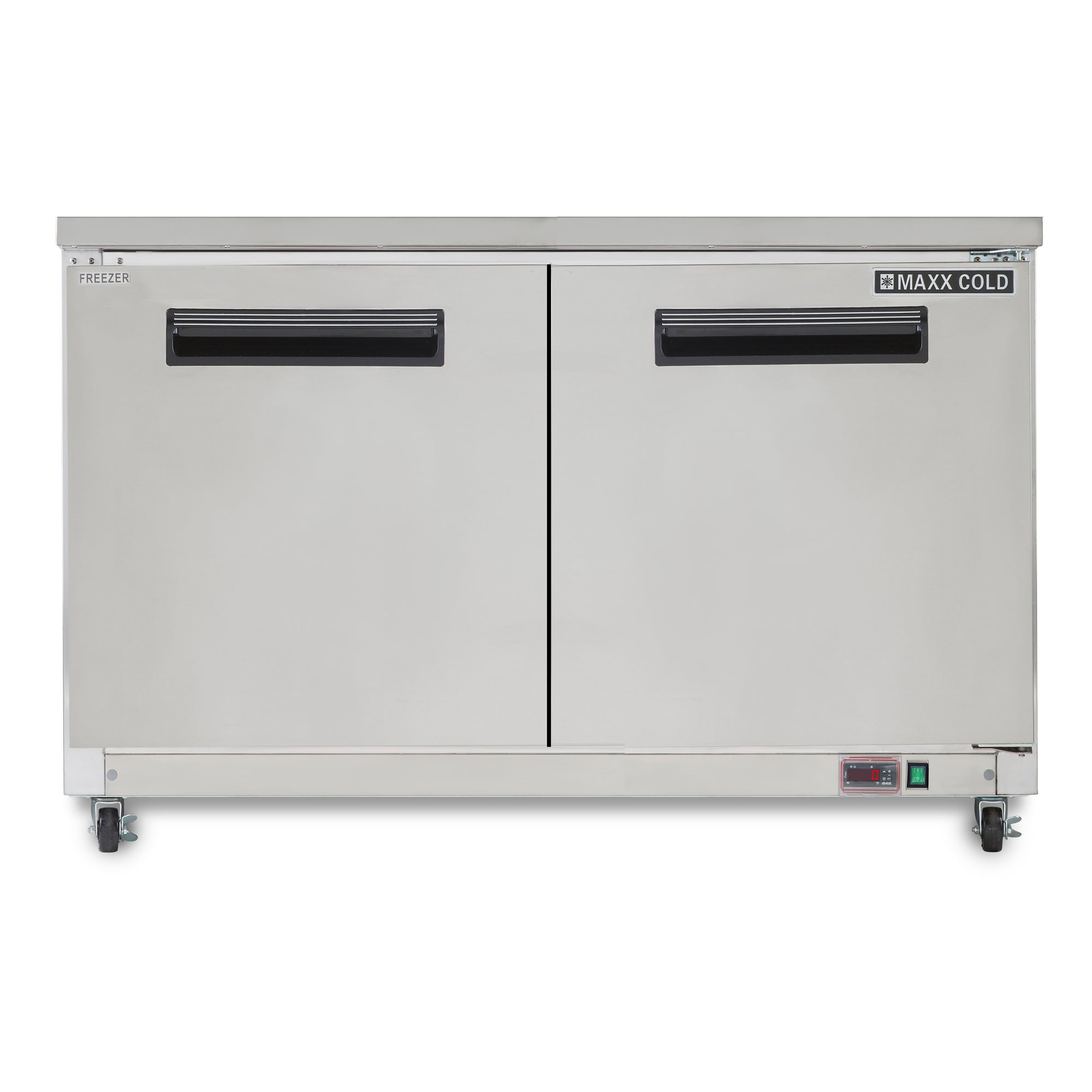 Maxx Cold - MXCF48UHC, Maxx Cold Double Door Undercounter Freezer, 48.3"W, 12 cu. ft. Storage Capacity, in Stainless Steel