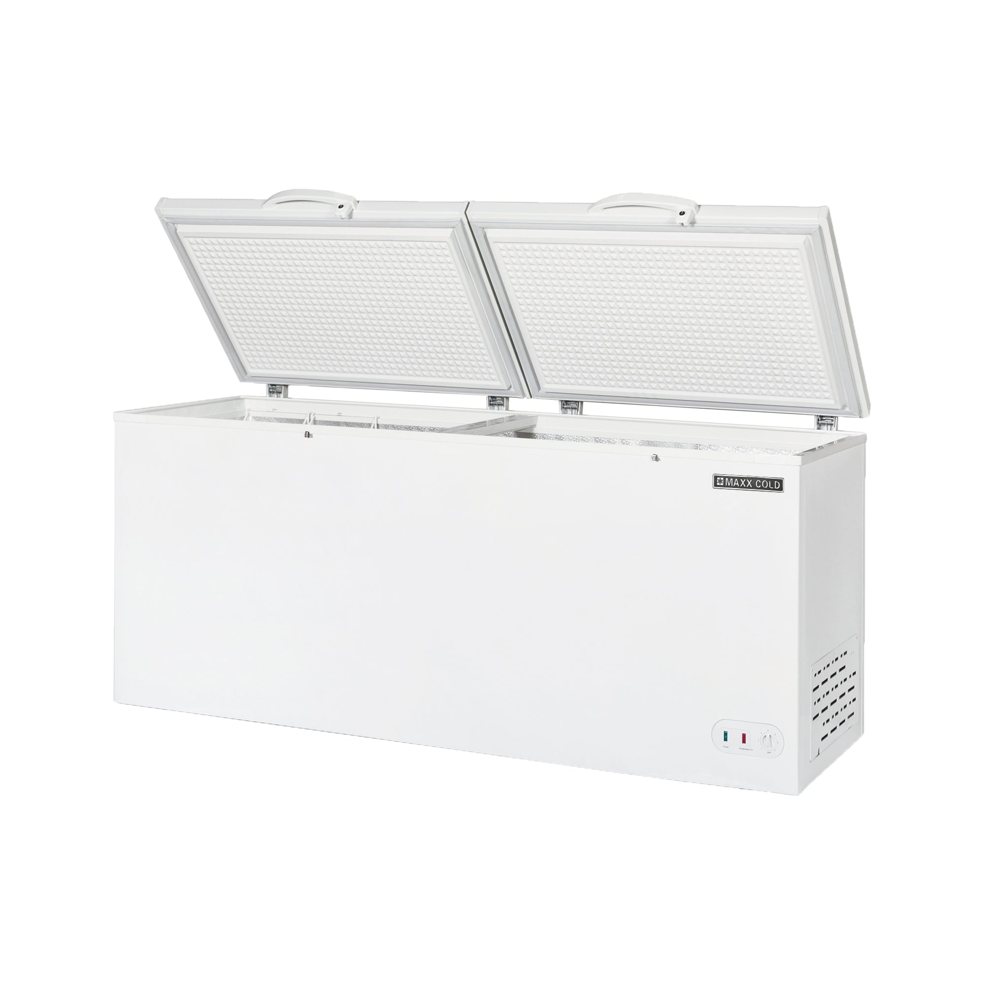 Maxx Cold - MXSH23.6SHC, Maxx Cold Extra Large Chest Freezer with Split Top, 79"W, 23.6 cu ft. Storage Capacity, Locking Lids, Garage Ready, in White