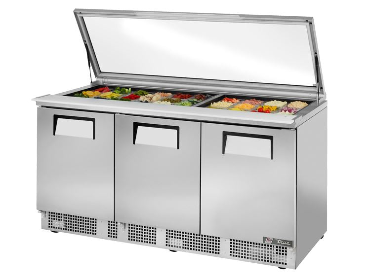 True TFP-72-30M-FGLID, Commercial 72" Sandwich/Salad Prep Table w/ Refrigerated Base, 115v